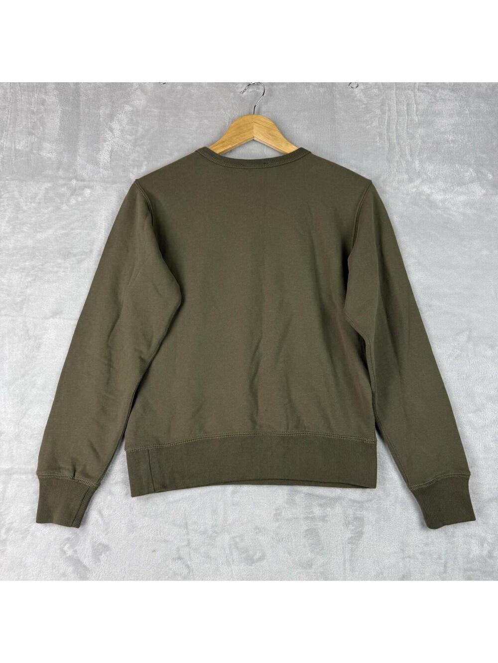 Polo Ralph Lauren Sweatshirt Olive Sequin Logo Crewneck Pullover Women XS Preppy - Picture 3 of 9